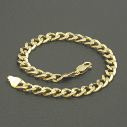 9ct Yellow Gold Curb Bracelet 7.5" 6mm - Image 2