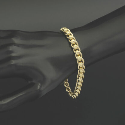 9ct Yellow Gold Roller Ball Bracelet 8" 7.5mm - Image 3