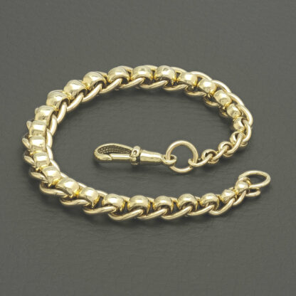 9ct Yellow Gold Roller Ball Bracelet 8" 7.5mm - Image 2