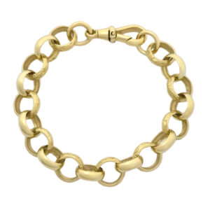 9ct Yellow Gold Patterned Belcher Bracelet 7&#8243; 11mm
