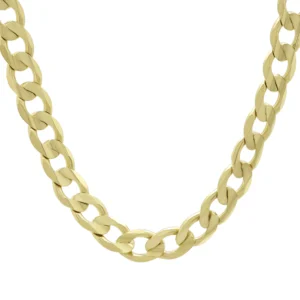 9ct Yellow Gold Curb Chain 22.5&#8243; 9mm