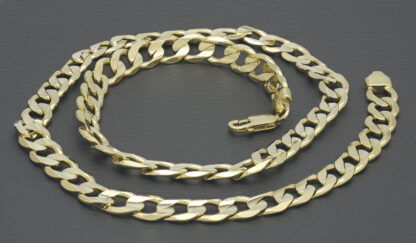 9ct Yellow Gold Curb Chain 22.5" 9mm - Image 3