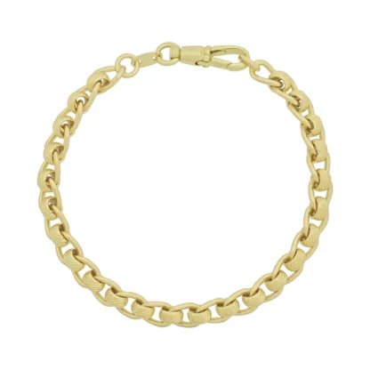 9ct Yellow Gold Patterned Rollerball Bracelet 8" 6.5mm
