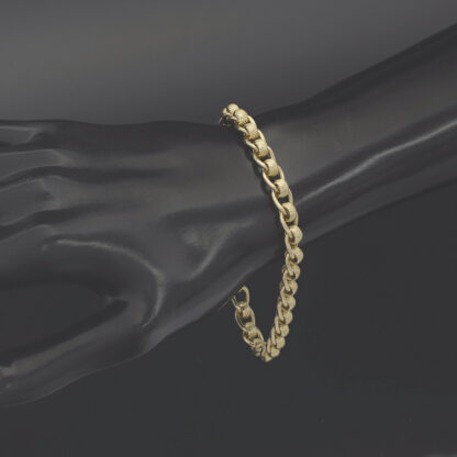 9ct Yellow Gold Patterned Rollerball Bracelet 8" 6.5mm - Image 3