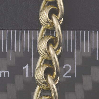 9ct Yellow Gold Patterned Rollerball Bracelet 8" 6.5mm - Image 2
