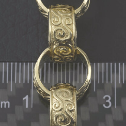 9ct Yellow Gold Patterned Belcher Bracelet 9" 13.5mm - Image 4