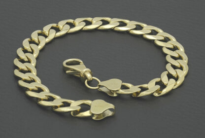 9ct Yellow Gold Curb Bracelet 9" 9.5mm - Image 2