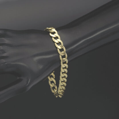 9ct Yellow Gold Curb Bracelet 9" 9.5mm - Image 3