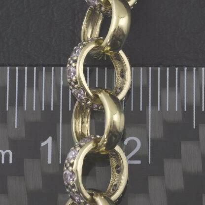 9ct Yellow Gold Gemstone Belcher Bracelet 7" 8mm - Image 4