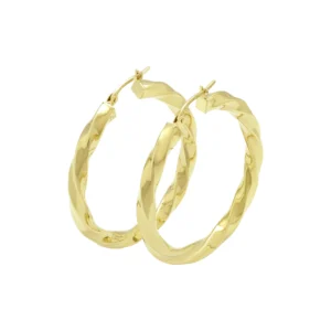9ct Yellow Gold Twirl Hoop Earrings