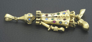 9ct Yellow Gold Gemstone Clown Pendant