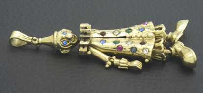 9ct Yellow Gold Gemstone Clown Pendant - Image 2