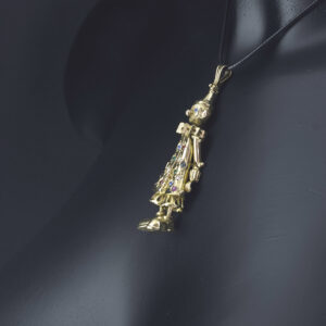 9ct Yellow Gold Gemstone Clown Pendant