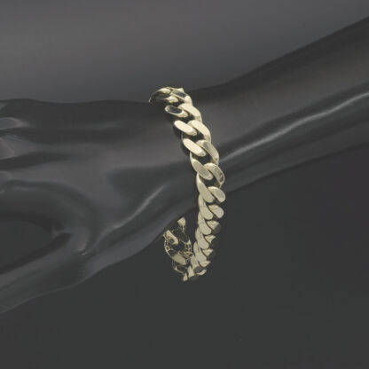 14ct Yellow Gold Gemstone Curb Bracelet 7.5" 11mm - Image 3