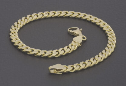 14ct Yellow Gold Curb Bracelet 9" 5.5mm - Image 2