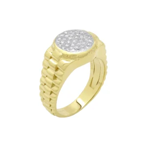18ct Yellow Gold 0.17ct Diamond Watch Strap Ring