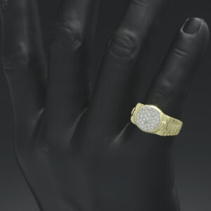 18ct Yellow Gold 0.17ct Diamond Watch Strap Ring