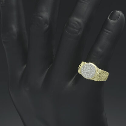 18ct Yellow Gold 0.17ct Diamond Watch Strap Ring - Image 2