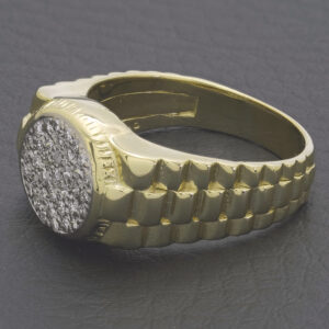 18ct Yellow Gold 0.17ct Diamond Watch Strap Ring