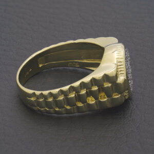 18ct Yellow Gold 0.17ct Diamond Watch Strap Ring