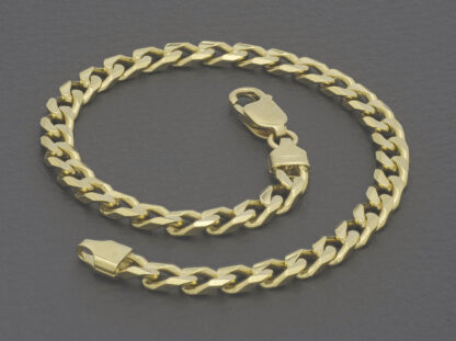 18ct Yellow Gold Curb Bracelet 8.5" 5mm - Image 2