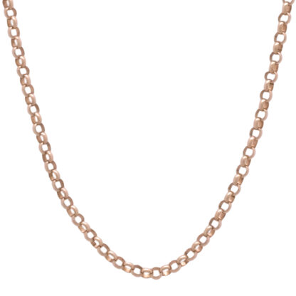 9ct Rose Gold Belcher Chain 24" 3.5mm