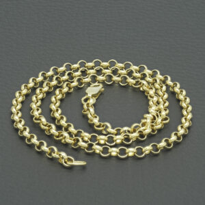 9ct Yellow Gold Belcher Chain 18″ 3.5mm