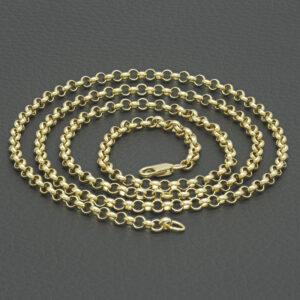 9ct Yellow Gold Belcher Chain 28″ 3.5mm