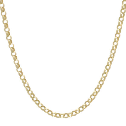 9ct Yellow Gold Belcher Chain 18" 3.5mm