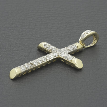 9ct Yellow Gold Gemstone Cross Pendant - Image 4