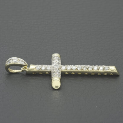 9ct Yellow Gold Gemstone Cross Pendant - Image 3