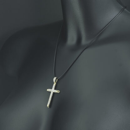 9ct Yellow Gold Gemstone Cross Pendant - Image 2
