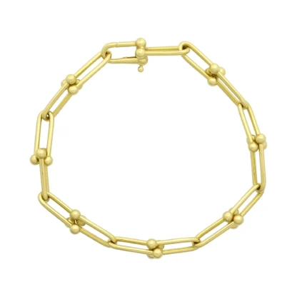 18ct Yellow Gold Fancy Link Bracelet 7" 4.5mm