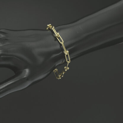 18ct Yellow Gold Fancy Link Bracelet 7" 4.5mm - Image 4