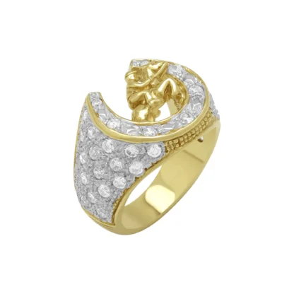 9ct Yellow Gold Gemstone Horseshoe Ring