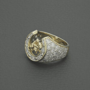 9ct Yellow Gold Gemstone Horseshoe Ring
