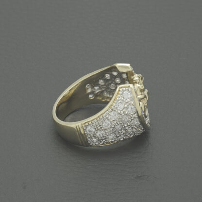 9ct Yellow Gold Gemstone Horseshoe Ring - Image 4