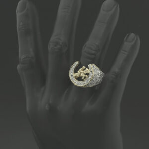 9ct Yellow Gold Gemstone Horseshoe Ring