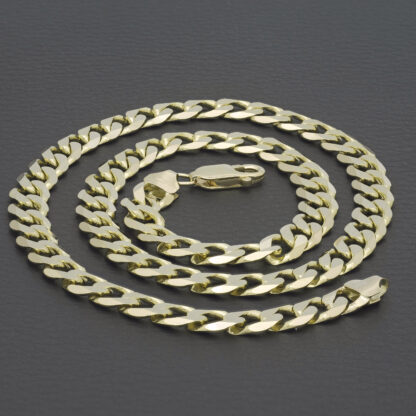 9ct Yellow Gold Curb Chain 20" 8mm - Image 4