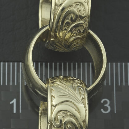 9ct Yellow Gold Patterned Belcher Bracelet 9.5" 18mm - Image 2