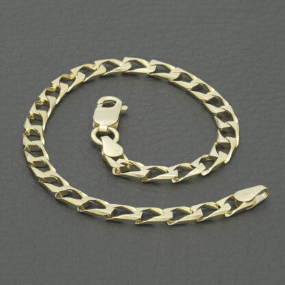 9ct Yellow Gold Curb Bracelet 7.5" 4.5mm - Image 2