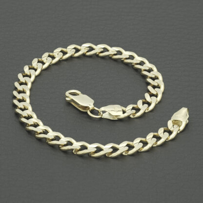 9ct Yellow Gold Curb Bracelet 7.5" 6mm - Image 2