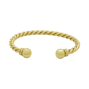 9ct Yellow Gold Rope Torque Bangle