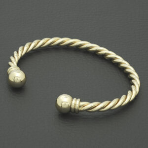 9ct Yellow Gold Rope Torque Bangle