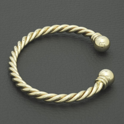 9ct Yellow Gold Rope Torque Bangle - Image 2