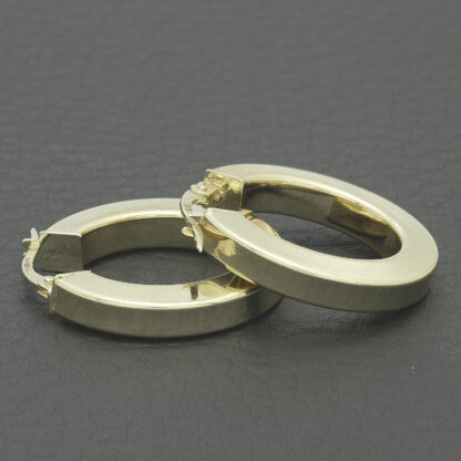 9ct Yellow Gold Creole Earrings - Image 3