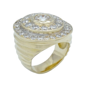 9ct Yellow Gold Gemstone Championship Style Ring