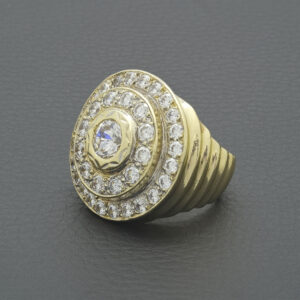 9ct Yellow Gold Gemstone Championship Style Ring