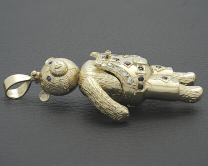 9ct Yellow Gold Gemstone Teddy Bear Pendant - Image 4