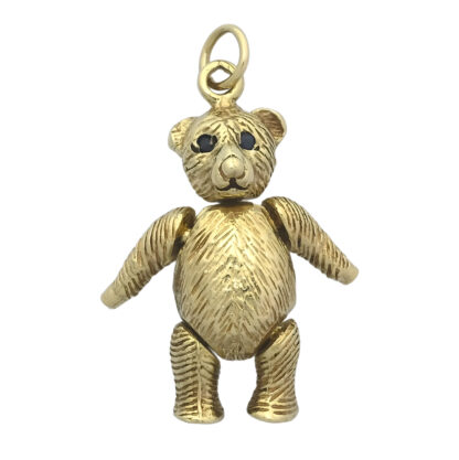9ct Yellow Gold Gemstone Teddy Bear Pendant